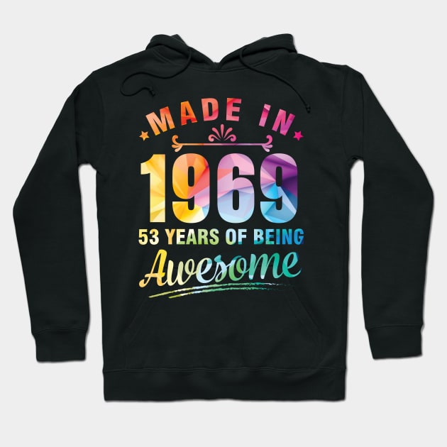 Made In 1969 Happy Birthday Me You 53 Years Of Being Awesome Hoodie by bakhanh123